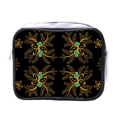 Floral Folk Damask Pattern  Mini Toiletries Bag (one Side) by Eskimos