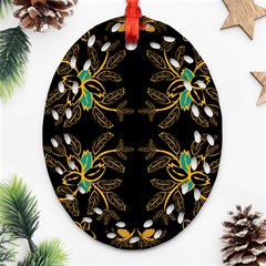 Floral Folk Damask Pattern  Ornament (oval Filigree) by Eskimos