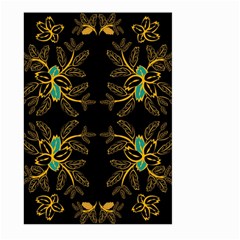 Floral Folk Damask Pattern  Large Garden Flag (two Sides) by Eskimos