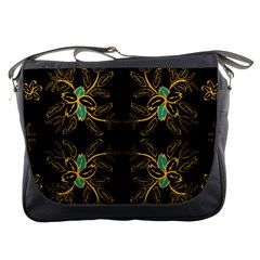 Floral Folk Damask Pattern  Messenger Bag by Eskimos