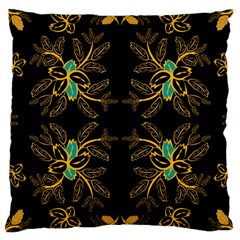 Floral Folk Damask Pattern  Large Cushion Case (two Sides) by Eskimos