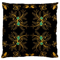 Floral Folk Damask Pattern  Large Flano Cushion Case (two Sides) by Eskimos