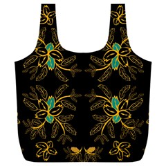 Floral Folk Damask Pattern  Full Print Recycle Bag (xxxl) by Eskimos