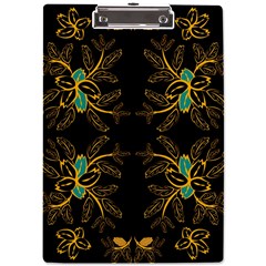 Floral Folk Damask Pattern  A4 Clipboard by Eskimos