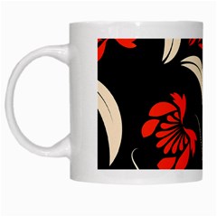 Folk Flowers Print Floral Pattern Ethnic Art White Mugs by Eskimos