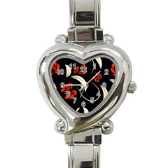 Folk Flowers Print Floral Pattern Ethnic Art Heart Italian Charm Watch by Eskimos