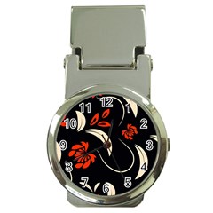 Folk Flowers Print Floral Pattern Ethnic Art Money Clip Watches by Eskimos