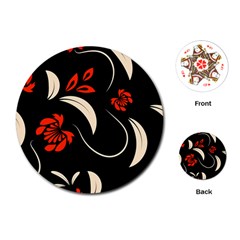 Folk Flowers Print Floral Pattern Ethnic Art Playing Cards Single Design (round) by Eskimos