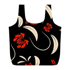 Folk Flowers Print Floral Pattern Ethnic Art Full Print Recycle Bag (l) by Eskimos