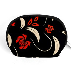 Folk Flowers Print Floral Pattern Ethnic Art Accessory Pouch (medium) by Eskimos