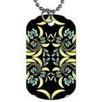 Floral folk damask pattern Fantasy flowers  Dog Tag (Two Sides) Front