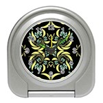 Floral folk damask pattern Fantasy flowers  Travel Alarm Clock Front