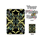 Floral folk damask pattern Fantasy flowers  Playing Cards 54 Designs (Mini) Front - Spade3