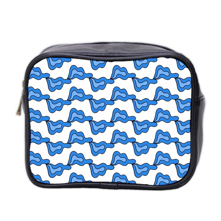 Abstract Waves Mini Toiletries Bag (Two Sides)