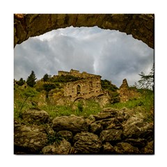 Ancient Mystras Landscape, Peloponnese, Greece Tile Coaster by dflcprintsclothing