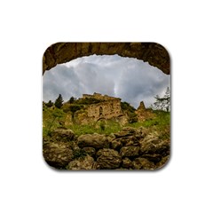 Ancient Mystras Landscape, Peloponnese, Greece Rubber Square Coaster (4 Pack) by dflcprintsclothing