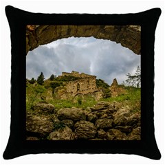 Ancient Mystras Landscape, Peloponnese, Greece Throw Pillow Case (black) by dflcprintsclothing