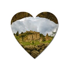 Ancient Mystras Landscape, Peloponnese, Greece Heart Magnet by dflcprintsclothing