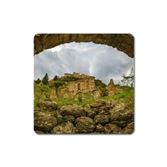 Ancient Mystras Landscape, Peloponnese, Greece Square Magnet by dflcprintsclothing