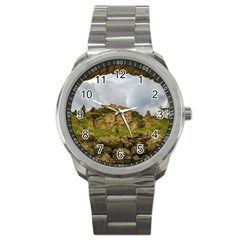 Ancient Mystras Landscape, Peloponnese, Greece Sport Metal Watch by dflcprintsclothing