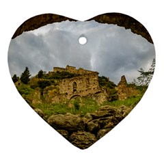 Ancient Mystras Landscape, Peloponnese, Greece Heart Ornament (two Sides) by dflcprintsclothing