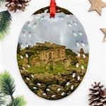 Ancient Mystras Landscape, Peloponnese, Greece Ornament (Oval Filigree) Front