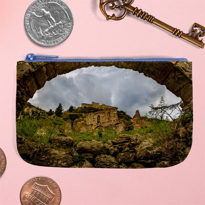 Ancient Mystras Landscape, Peloponnese, Greece Large Coin Purse