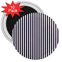 Minimalistic Black And White Stripes, Vertical Lines Pattern 3  Magnets (10 Pack)  by Casemiro