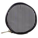 Minimalistic black and white stripes, vertical lines pattern Mini Makeup Bag Back