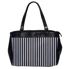 Minimalistic Black And White Stripes, Vertical Lines Pattern Oversize Office Handbag by Casemiro