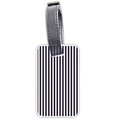 Minimalistic Black And White Stripes, Vertical Lines Pattern Luggage Tag (one Side) by Casemiro