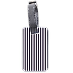 Minimalistic Black And White Stripes, Vertical Lines Pattern Luggage Tag (two Sides) by Casemiro