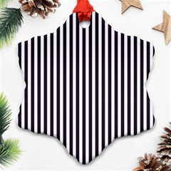 Minimalistic Black And White Stripes, Vertical Lines Pattern Ornament (snowflake)