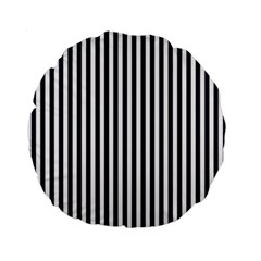 Minimalistic Black And White Stripes, Vertical Lines Pattern Standard 15  Premium Round Cushions by Casemiro