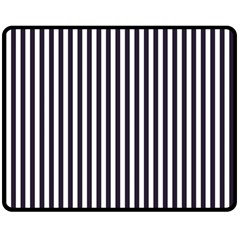 Minimalistic Black And White Stripes, Vertical Lines Pattern Double Sided Fleece Blanket (medium)  by Casemiro