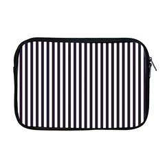 Minimalistic Black And White Stripes, Vertical Lines Pattern Apple Macbook Pro 17  Zipper Case by Casemiro