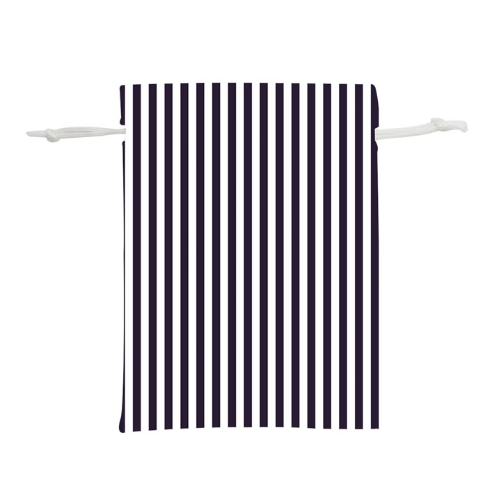 Minimalistic black and white stripes, vertical lines pattern Lightweight Drawstring Pouch (S)