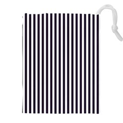 Minimalistic Black And White Stripes, Vertical Lines Pattern Drawstring Pouch (5xl) by Casemiro