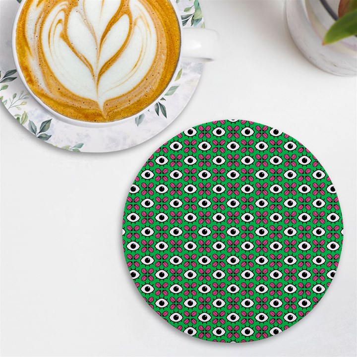 Beetle Eyes UV Print Round Tile Coaster