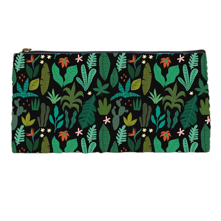 Exotic Leaves and Cactus Pencil Case