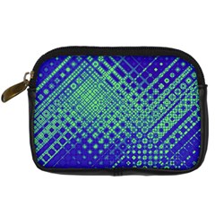 Blue Green Tiling  Digital Camera Leather Case