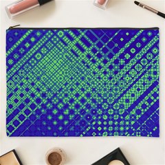 Blue Green Tiling  Cosmetic Bag (xxxl) by lujastyles