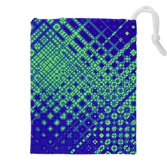 Blue Green Tiling  Drawstring Pouch (4xl)