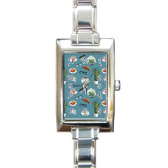 Fashionable Office Supplies Rectangle Italian Charm Watch by SychEva