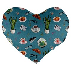 Fashionable Office Supplies Large 19  Premium Flano Heart Shape Cushions by SychEva