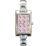 Office Time Rectangle Italian Charm Watch Front