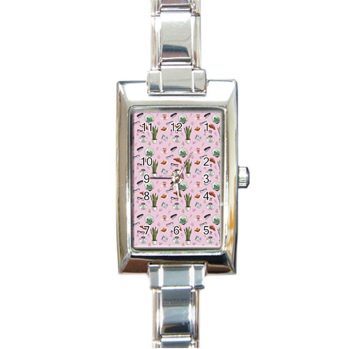 Office Time Rectangle Italian Charm Watch