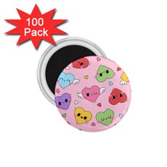 Kawaii Hearts Pattern 1 75  Magnets (100 Pack)  by lisamaisak