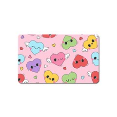 Kawaii Hearts Pattern Magnet (name Card) by lisamaisak