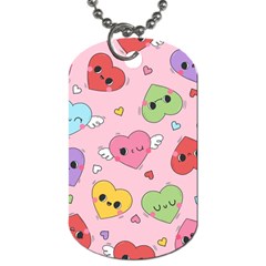 Kawaii Hearts Pattern Dog Tag (one Side) by lisamaisak